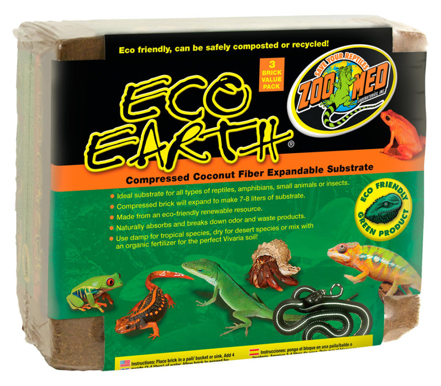 Earth Coconut Fiber Substrate Brown 1ea/3 pk