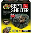 Zoo Med Repti Shelter 3-in-1 Cave Terrarium Hideaway Black 1ea/12 in, LG