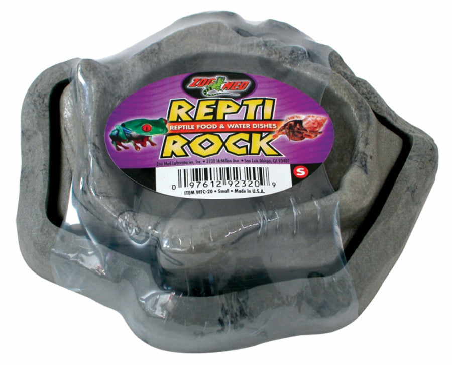 Zoo Med Combo Repti Rock Food and Water Dish Black 1ea/SM for your Pet Reptile with Pet Store X.