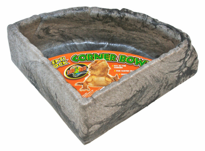 Zoo Med Repti Rock Corner Bowl Water Dish Assorted 1ea/LG for your Pet Reptile with Pet Store X.