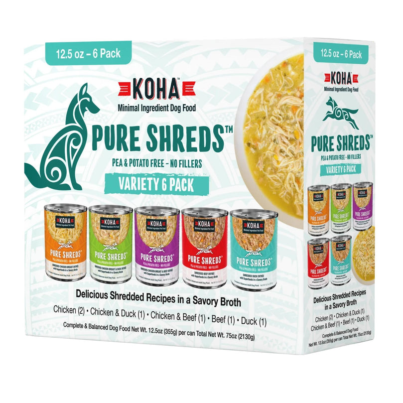 Koha Dog Grain Free Shredded 125oz Variety Pack (Case of 12) for your Pet Cat with Pet Store X!