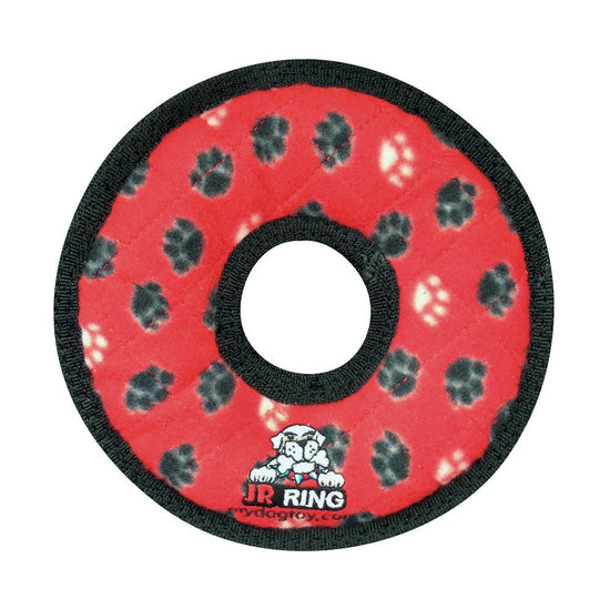 Tuffy Jr Ring Durable Dog Toy Red Paw 1ea/7 in for your Pet Dog with Pet Store X.