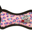 Tuffy Jr Bone Durable Dog Toy Pink Leopard 1ea/6.2 in