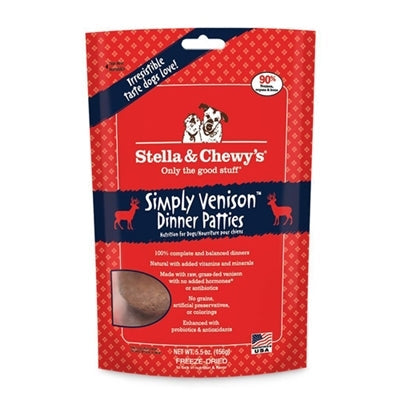 Stella And Chewys Freeze Dried Dog Food- Venison Dinner Patties 5.5 oz.