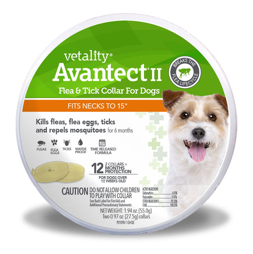 Vetality Avantect II Flea & Tick Collar for Dogs 1ea/15 in, 2 ct for your Pet Dog with Pet Store X.