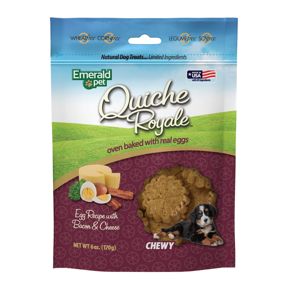 Emerald Pet Quiche Royale Chewy Dog Treat Bacon & Cheese 1ea/6 oz