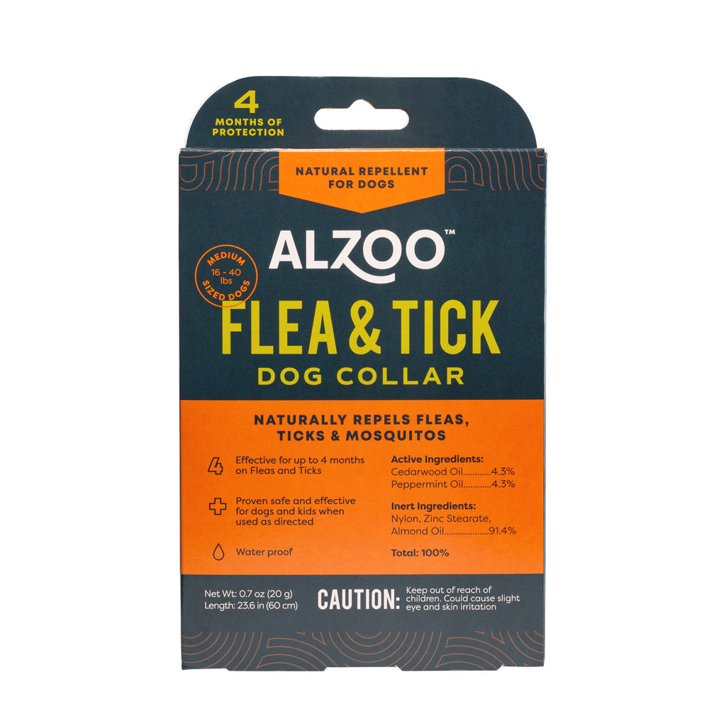 Alzoo Plant Based Flea & Tick Collar Medium Dog 266In for your Pet Dog with Pet Store X.