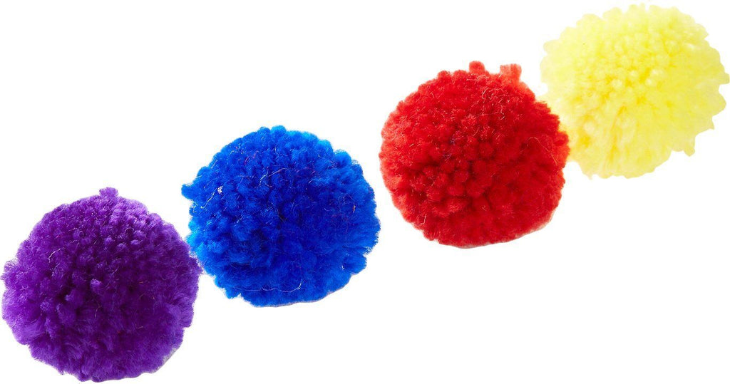 Spot Wool Pom Poms Cat Toy with Catnip Assorted 1.5 in 4 Pack