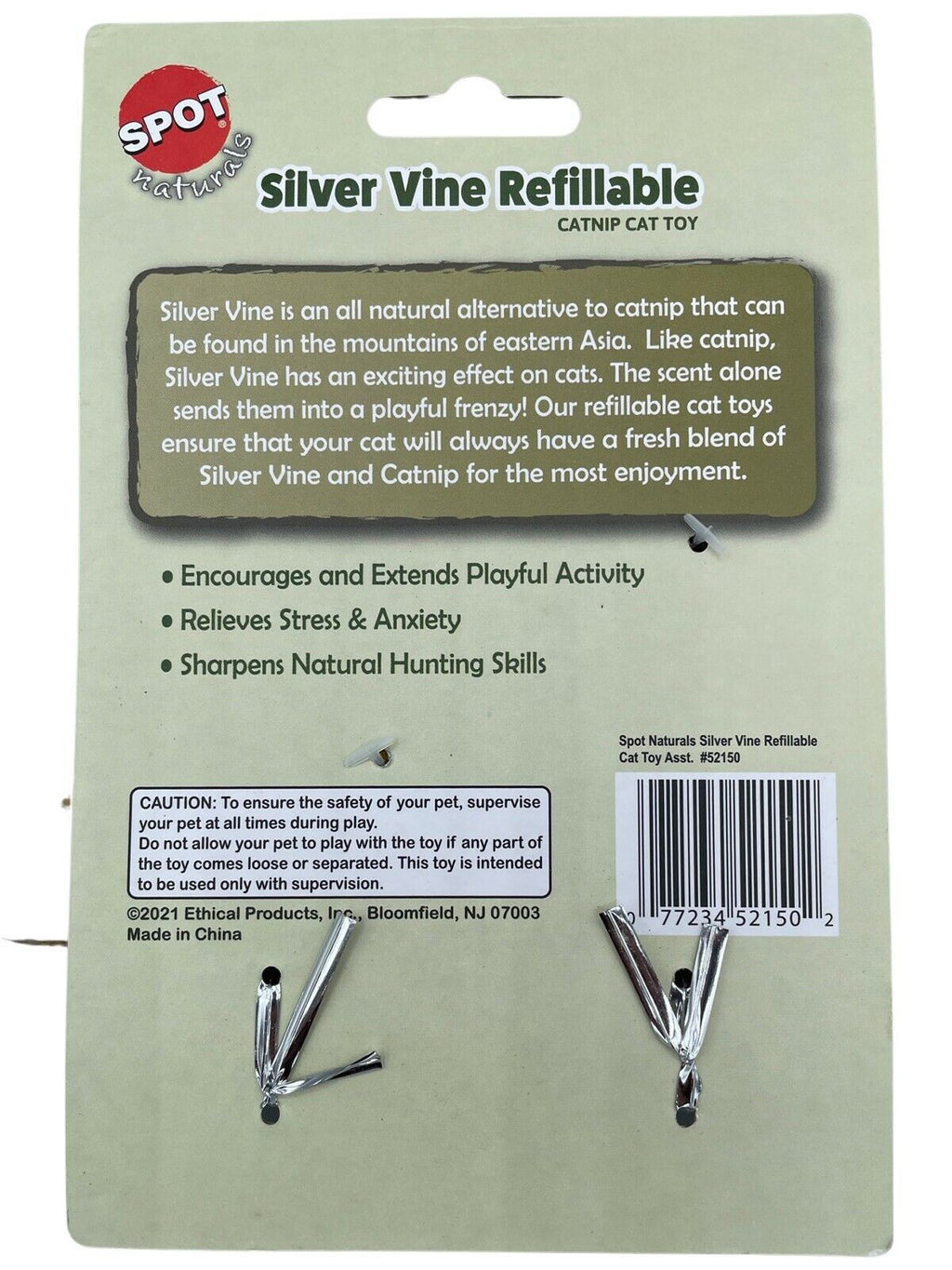 Spot Silver Vine Refillable Cat Toy Assorted Assorted 4in