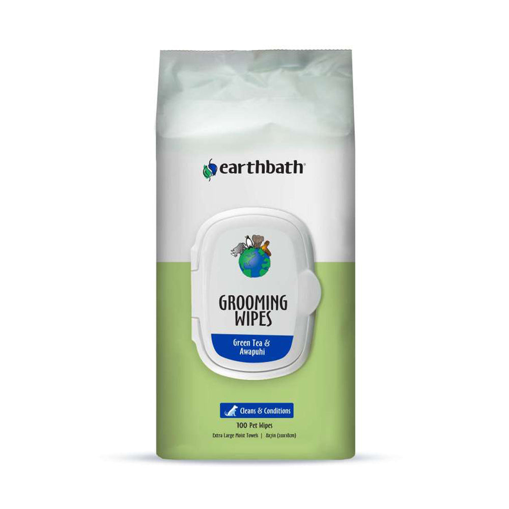 Earthbath Grooming Wipes, Green Tea & Awapuhi 1ea/100 ct for your Pet Dog with Pet Store X.