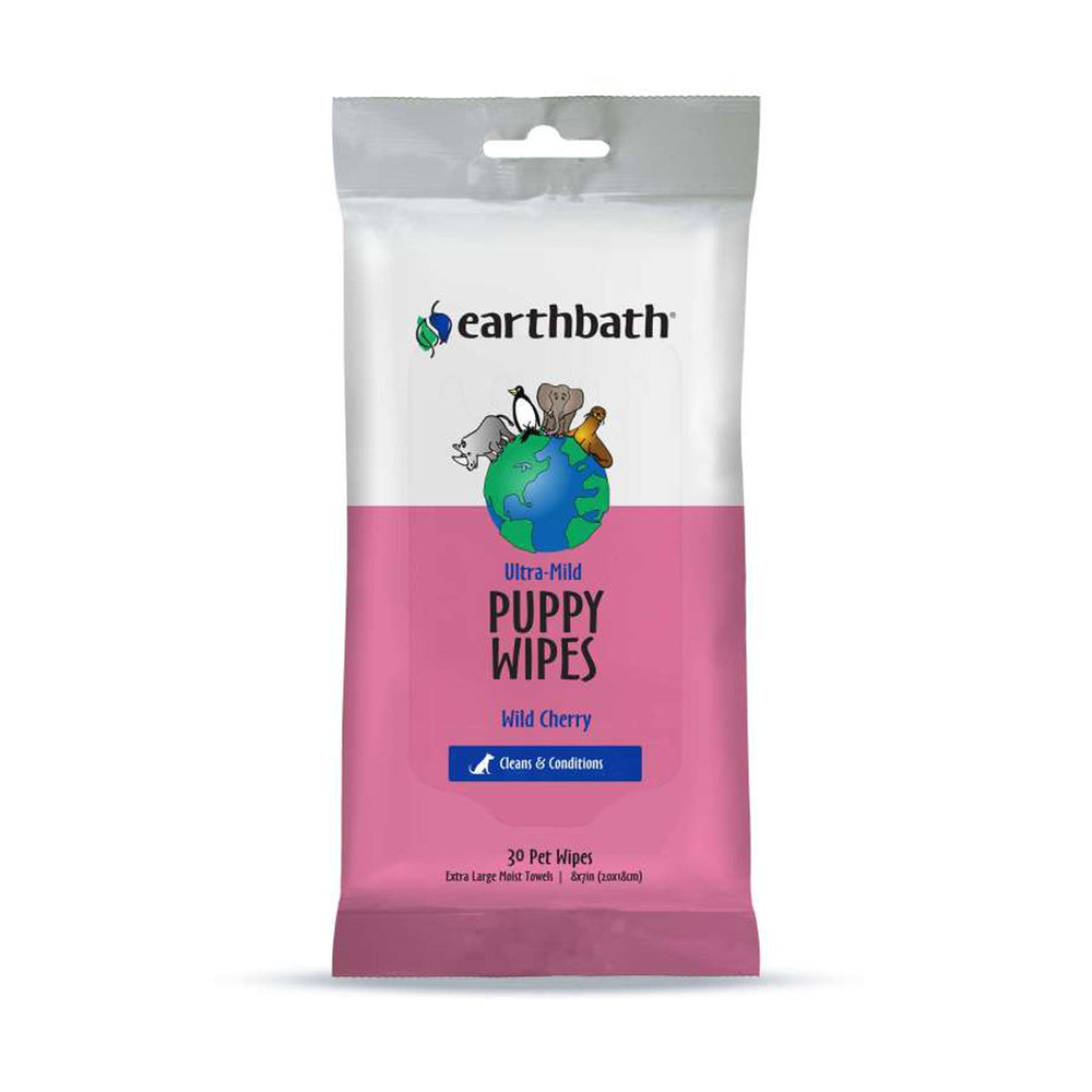 Earthbath Ultra-Mild Puppy Wipes, Wild Cherry 1ea/30 ct for your Pet Dog with Pet Store X.