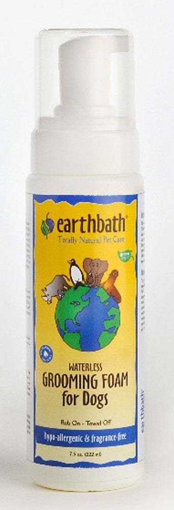 Earthbath Waterless Grooming Foam for Dogs & Puppies, Fragrance Free 1ea/8 oz for your Pet Dog with Pet Store X.