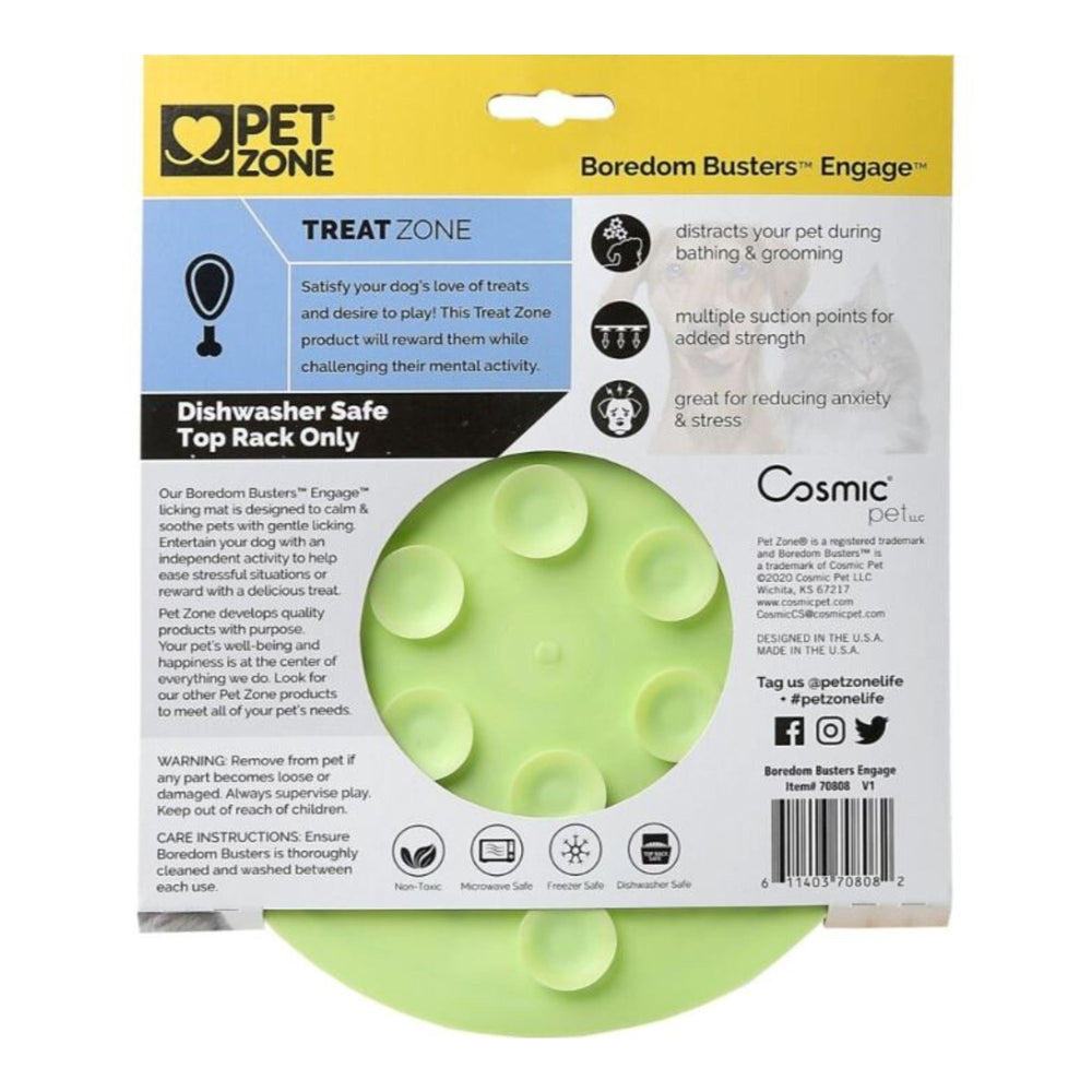 Pet Zone Boredom Busterz Engage Slow Feeder/Lickng Mat Green