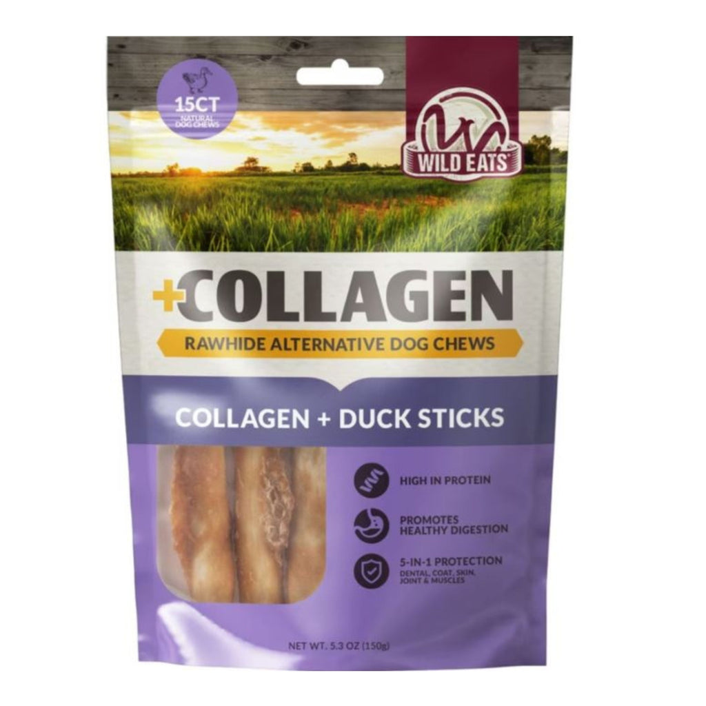 Wild Eats Collagen Retriever Sticks Duck 1 Cm X 5in. -15 Pk