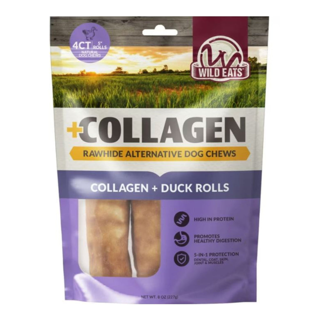 Wild Eats Collagen Retriever Rolls Duck 5in. -4 Pk