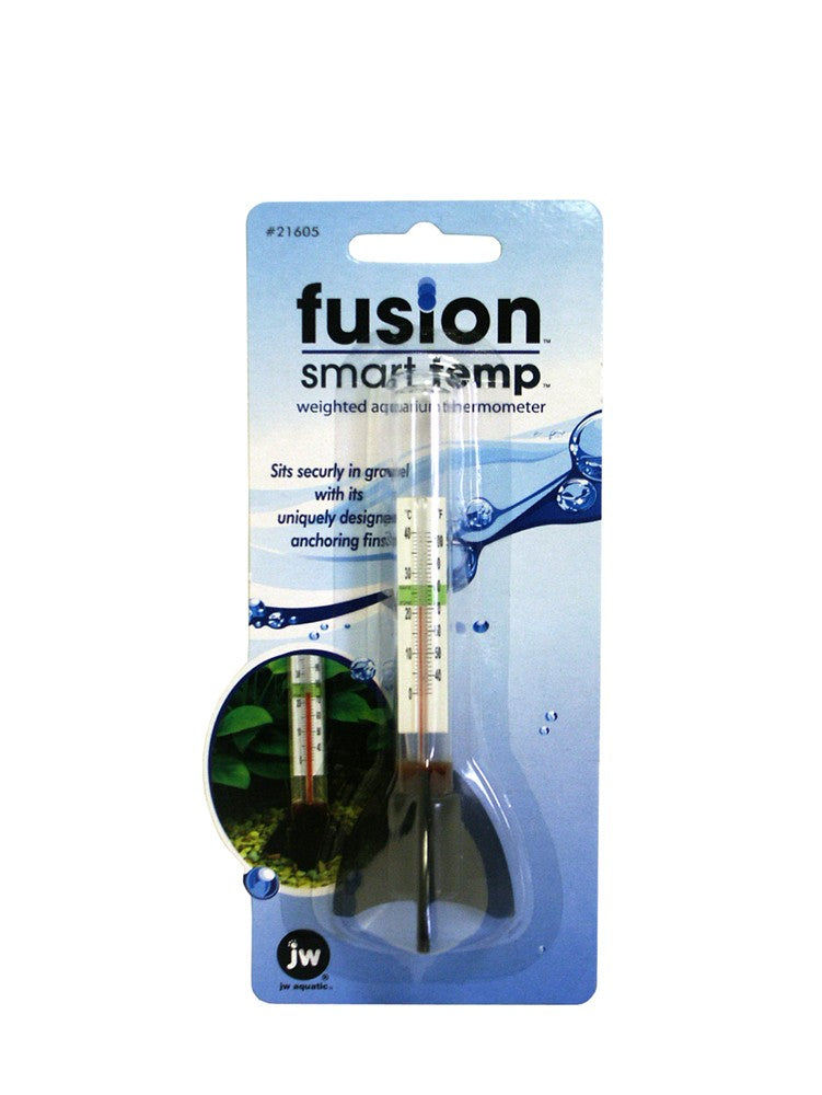 JW Pet Fusion Smart Temp Weighted Aquarium Thermometer White 1ea/One Size