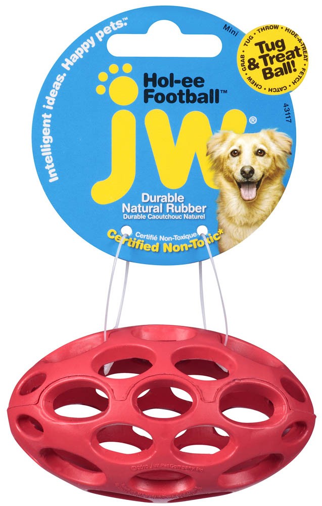 JW Pet Hol-ee Football Dog Toy Assorted 1ea/Mini