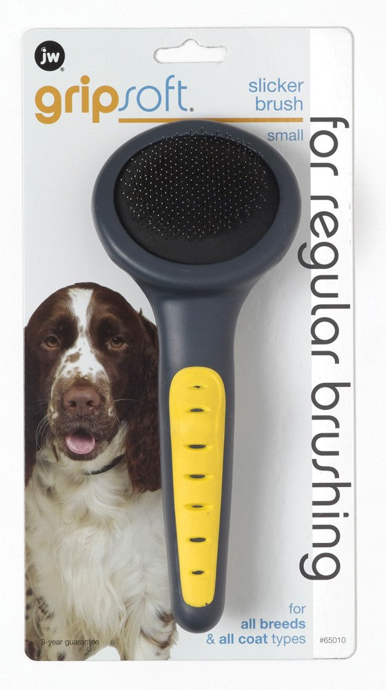 JW Pet Slicker Brush Grey/Yellow 1ea/SM