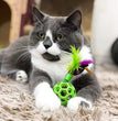 JW Pet Cataction Feather Ball with Bell Cat Toy Green 1ea/One Size