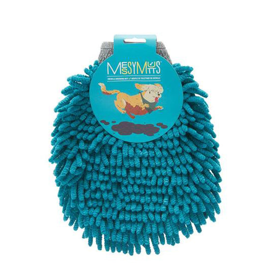 Messy Mutts Dog Grooming Mit Chenille Blue for your Pet Dog with Pet Store X.