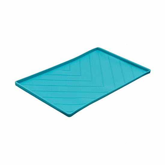 Messy Mutts Dog Silicone Mat Metal Rods Blue Medium for your Pet Dog with Pet Store X.