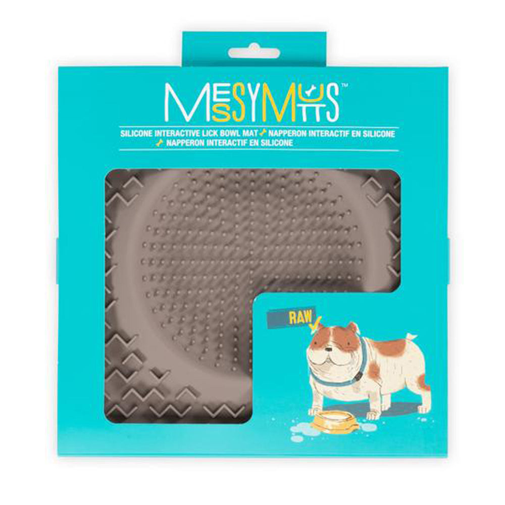 Messy Mutts Dog Theraputic Lickin Bowl Grey