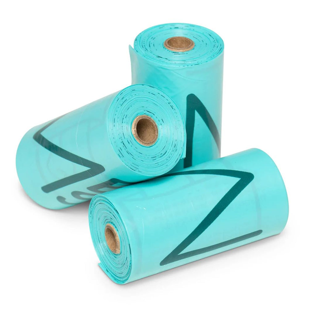 Messy Mutts Dog Advanced Biorecycle Poop Bag Teal 8 Rolls 120 Count