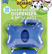 Bags on Board Bone Waste Pick-up Bag Dispenser with Dookie Dock Blue 1ea/2 Rolls Of 15 Pet Waste Bags, 9 In X 14 in