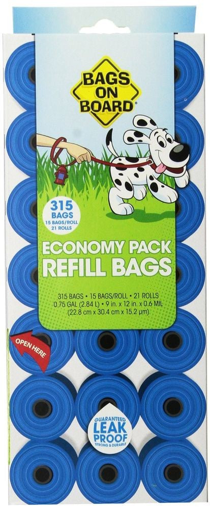 Bags on Board Waste Pick-up Bags Refill Blue 1ea/315 ct