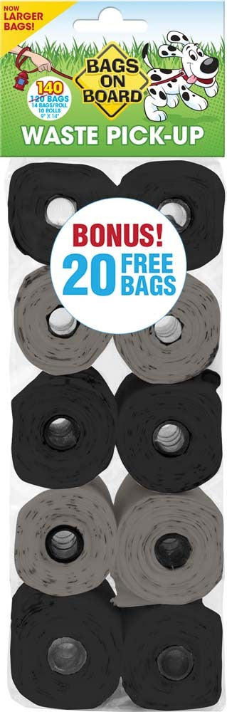 Bags on Board Waste Pick-up Bags Refill Grey, Black 1ea/140 ct for your Pet Dog with Pet Store X.