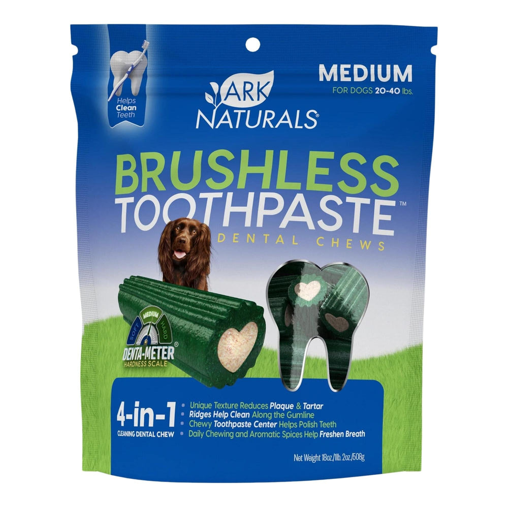 Ark Naturals Breath-Less Brushless Toothpaste Medium To Large Dog Chews, 18-oz Bag for your Pet Dog with Pet Store X.