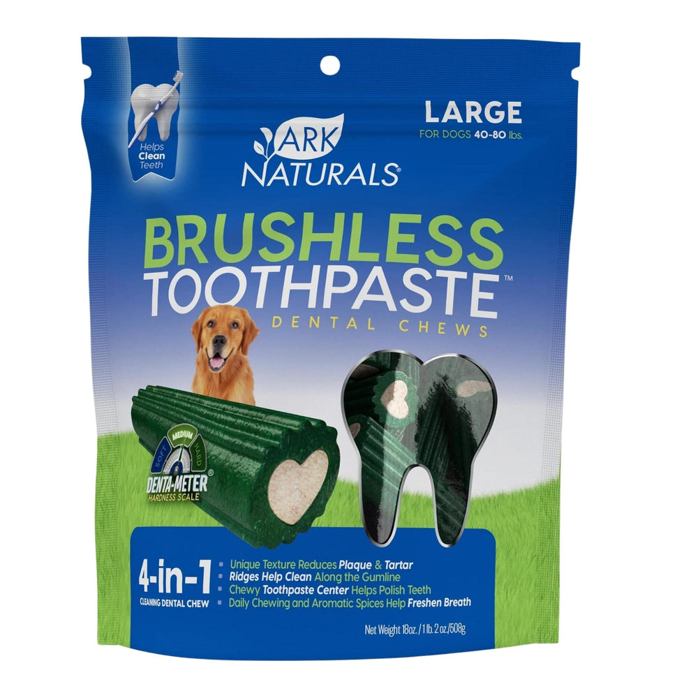 Ark Naturals Breath-Less Brushless Toothpaste Large Dog Chews, 18-oz Bag for your Pet Dog with Pet Store X.