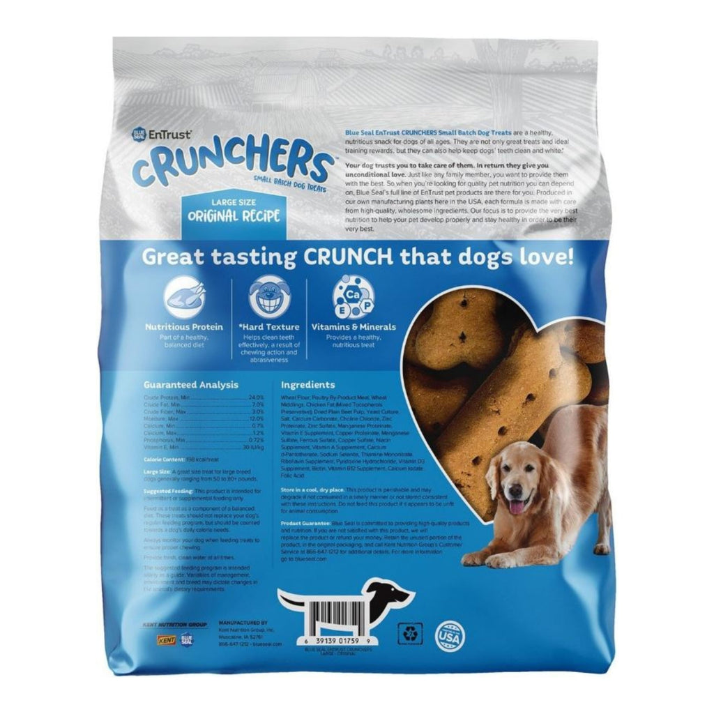 Blue Seal Entrust Crunchers Small Batch Dog Treats Original Large - 3.5Lbs.