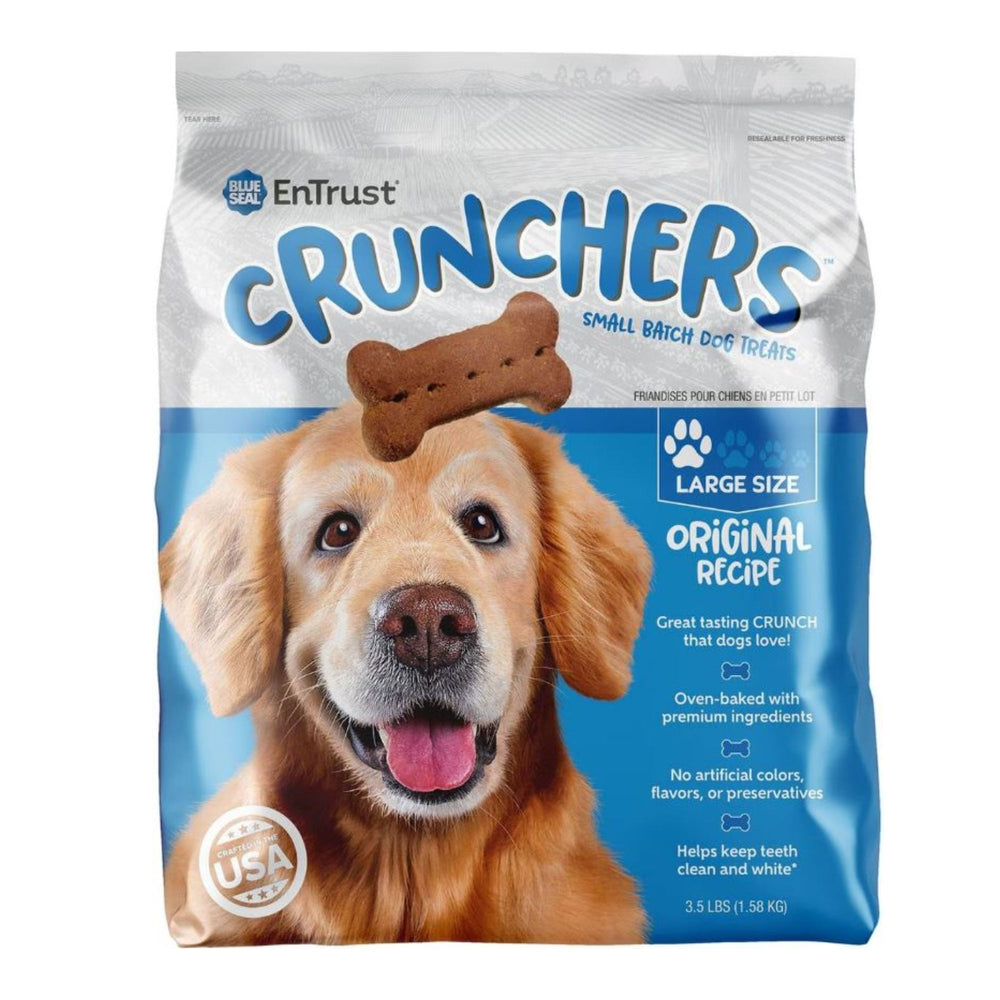 Blue Seal Entrust Crunchers Small Batch Dog Treats Original Large - 3.5Lbs.