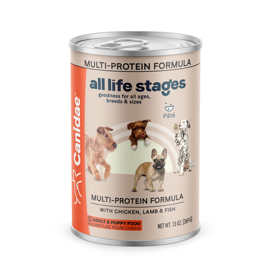 All Life Stages Multi-Protein Canned Dog Food Chicken/Lamb/Fish 13oz (Case of 12) for your Pet Dog with Pet Store X!