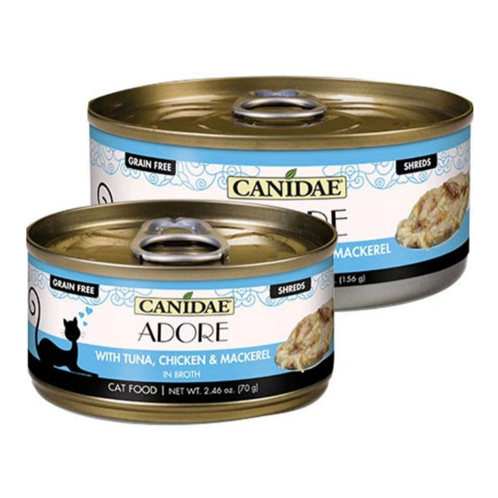 Adore Pure Canned Grain Free Cat Food In Broth Tuna/Chicken/Mackerel 2.46oz. (Case of 24)