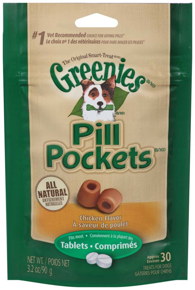 Greenies Pill Pockets for Tablets Chicken 1ea/30 ct, 32 oz for your Pet Dog with Pet Store X!