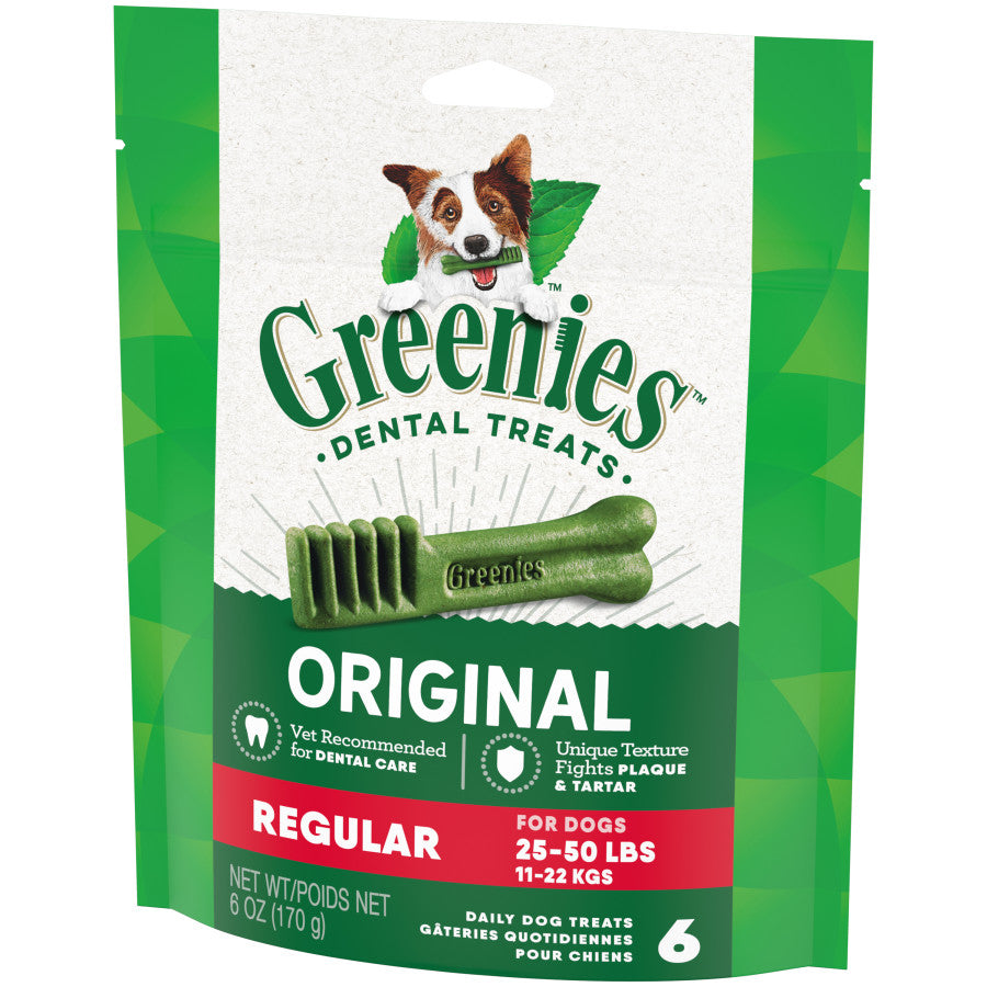 Greenies Dog Dental Treats Regular Original 1ea/6 oz, 6 ct for your Pet Dog with Pet Store X!