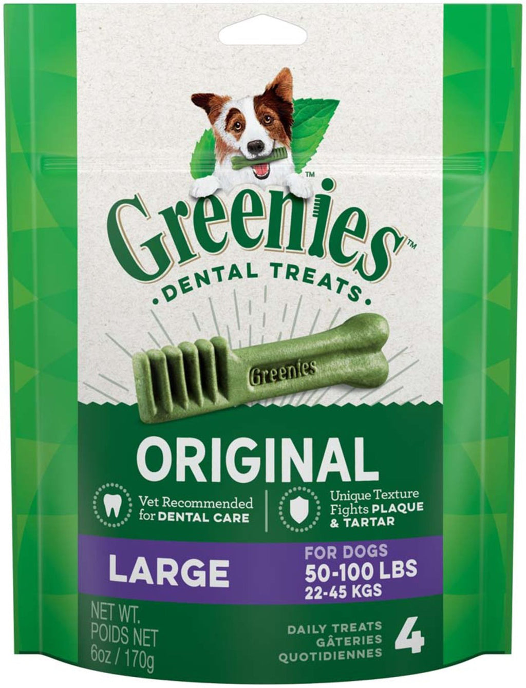 Greenies Dog Dental Treats Large Original 1ea/6 oz, 4 ct for your Pet Dog with Pet Store X!