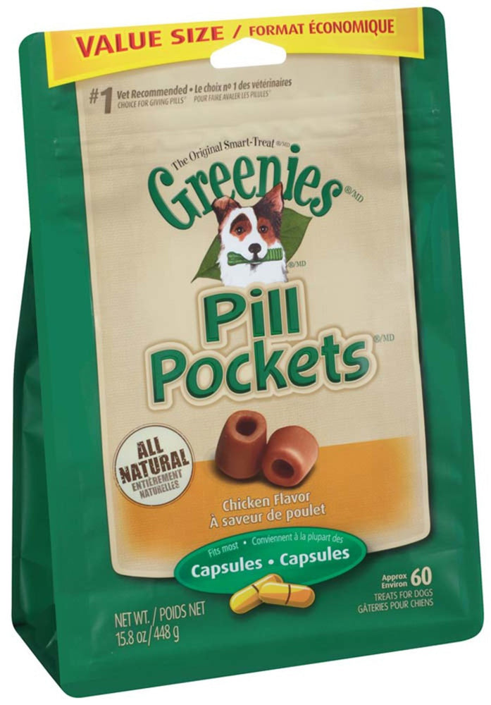 Greenies Pill Pockets for Capsules Chicken 1ea/60 ct, 158 oz for your Pet Dog with Pet Store X!