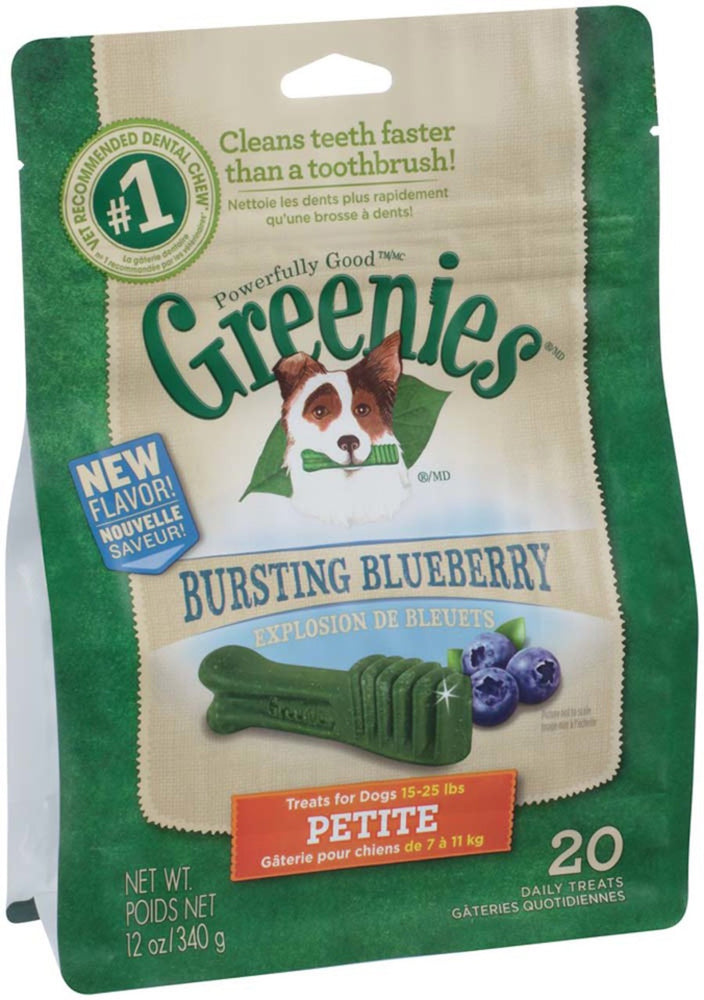 Greenies Dog Dental Treats Petite Blueberry 1ea/12 oz, 20 ct for your Pet Dog with Pet Store X!