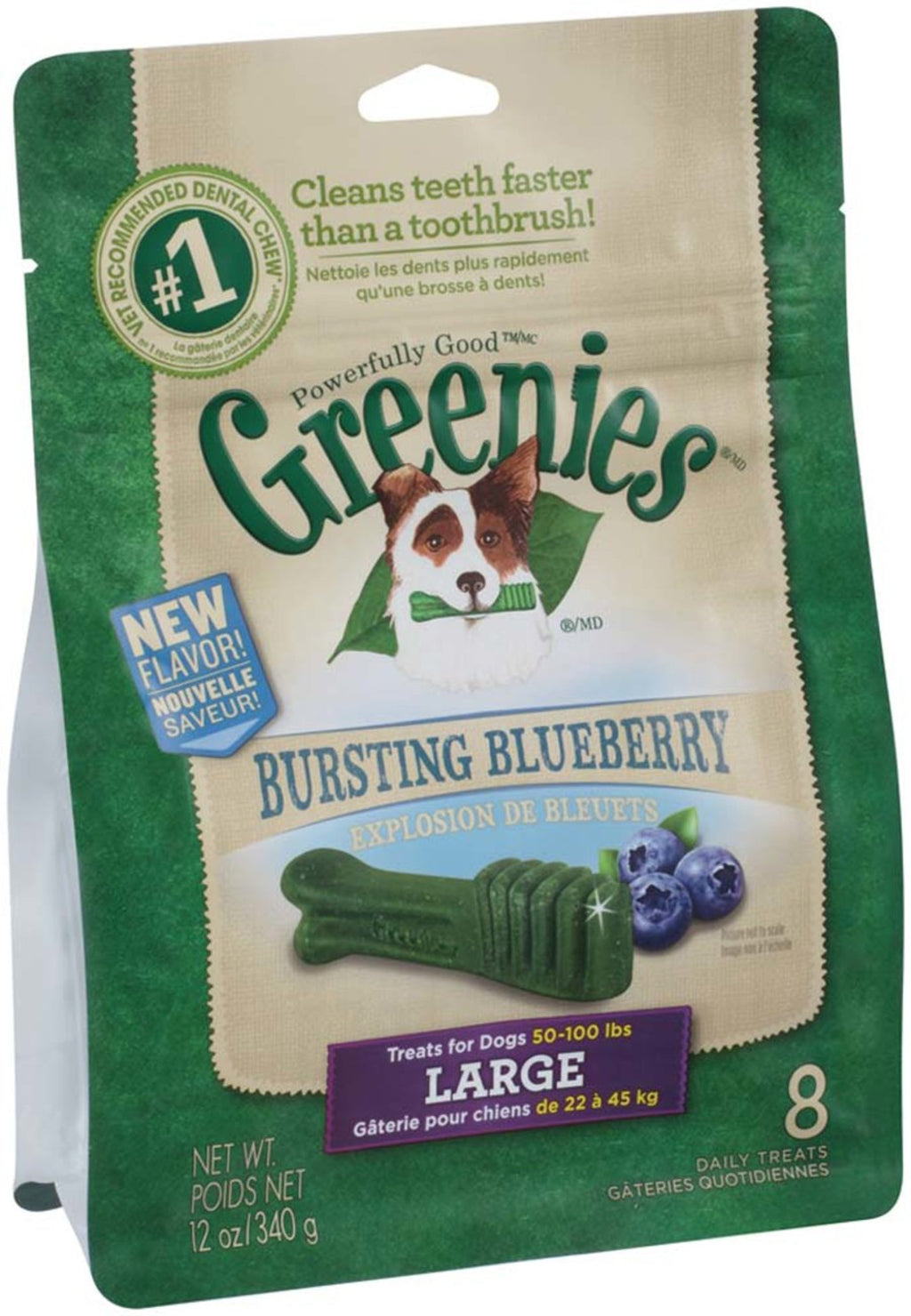 Greenies Dog Dental Treats Large Blueberry 1ea/12 oz, 8 ct for your Pet Dog with Pet Store X!