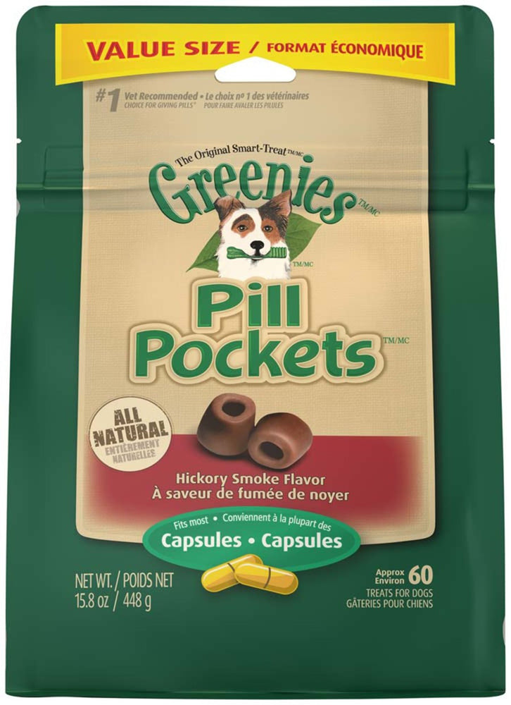 Greenies Pill Pockets for Capsules Hickory Smoke 1ea/60 ct, 158 oz for your Pet Dog with Pet Store X!