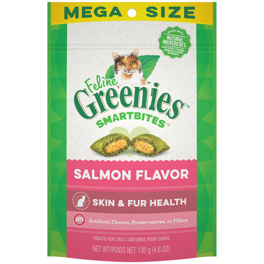 Greenies Feline SmartBites Skin & Fur Crunchy & Soft Adult Cat Treats Salmon 1ea/4.6 oz