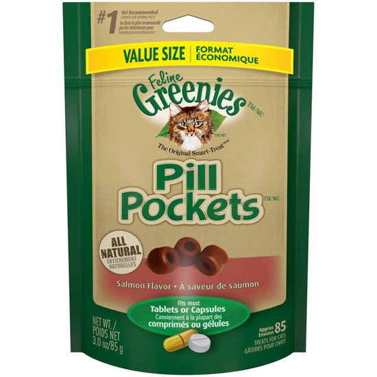 Greenies Feline Pill Pockets Cat Treats Salmon 1ea/3 oz, 85 ct for your Pet Cat with Pet Store X!