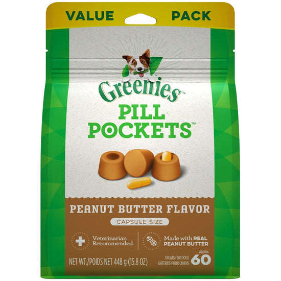 Greenies Pill Pockets for Capsules Peanut Butter 1ea/60 ct, 158 oz for your Pet Dog with Pet Store X!