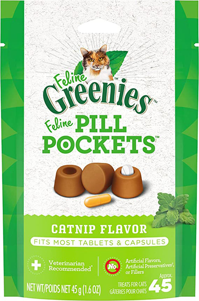 Greenies Feline Pill Pockets Cat Treats Catnip 1ea/16 oz for your Pet Cat with Pet Store X!