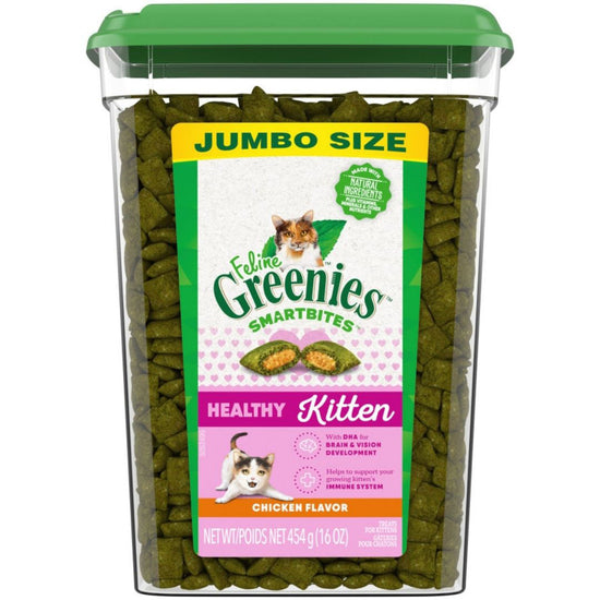 Greenies Feline Smart Bites Healthy Kitten Cat Treats Chicken 1ea/16 oz for your Pet Cat with Pet Store X!