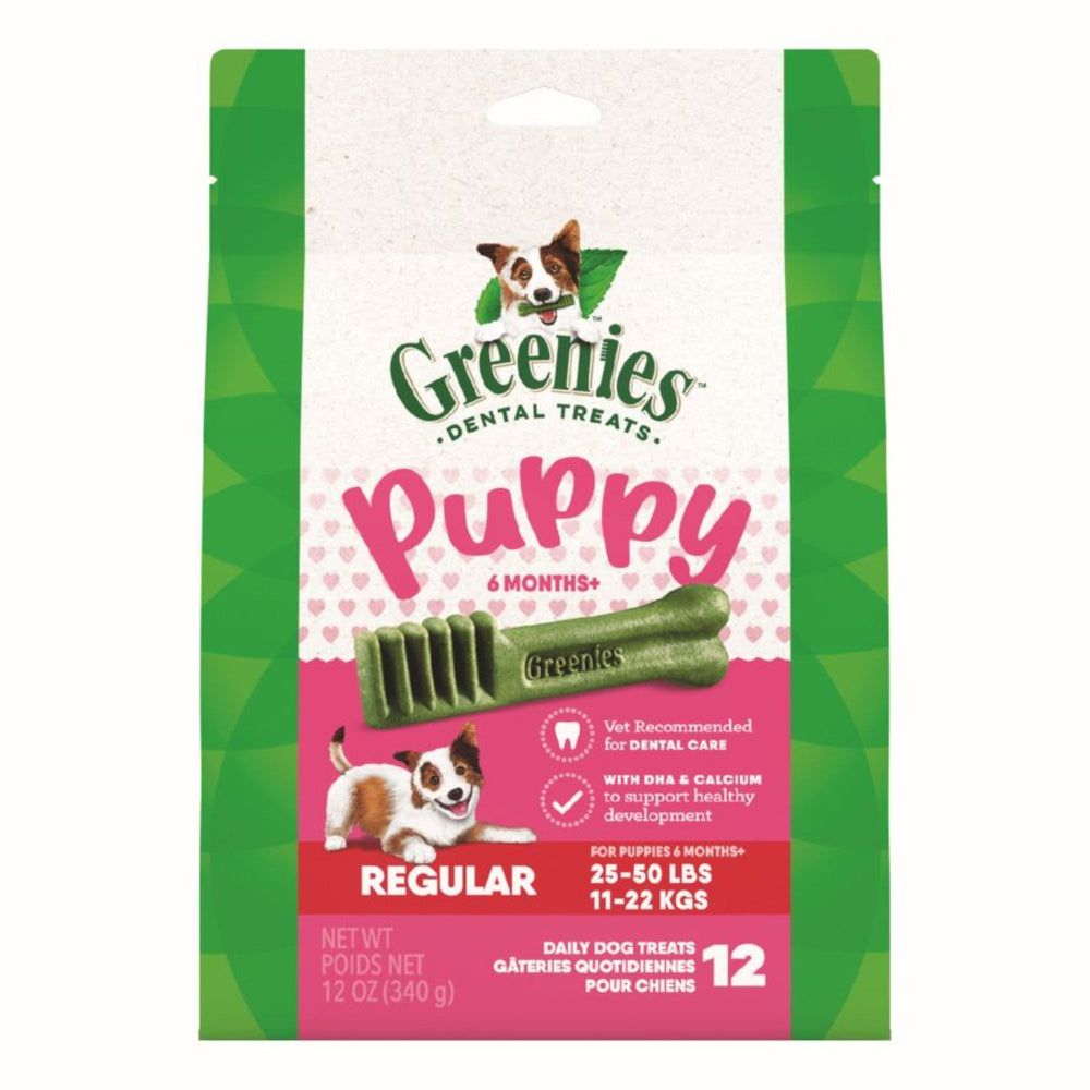 Greenies Puppy 6+ Months Dog Dental Treats Regular, 1ea/12oz for your Pet Dog with Pet Store X!