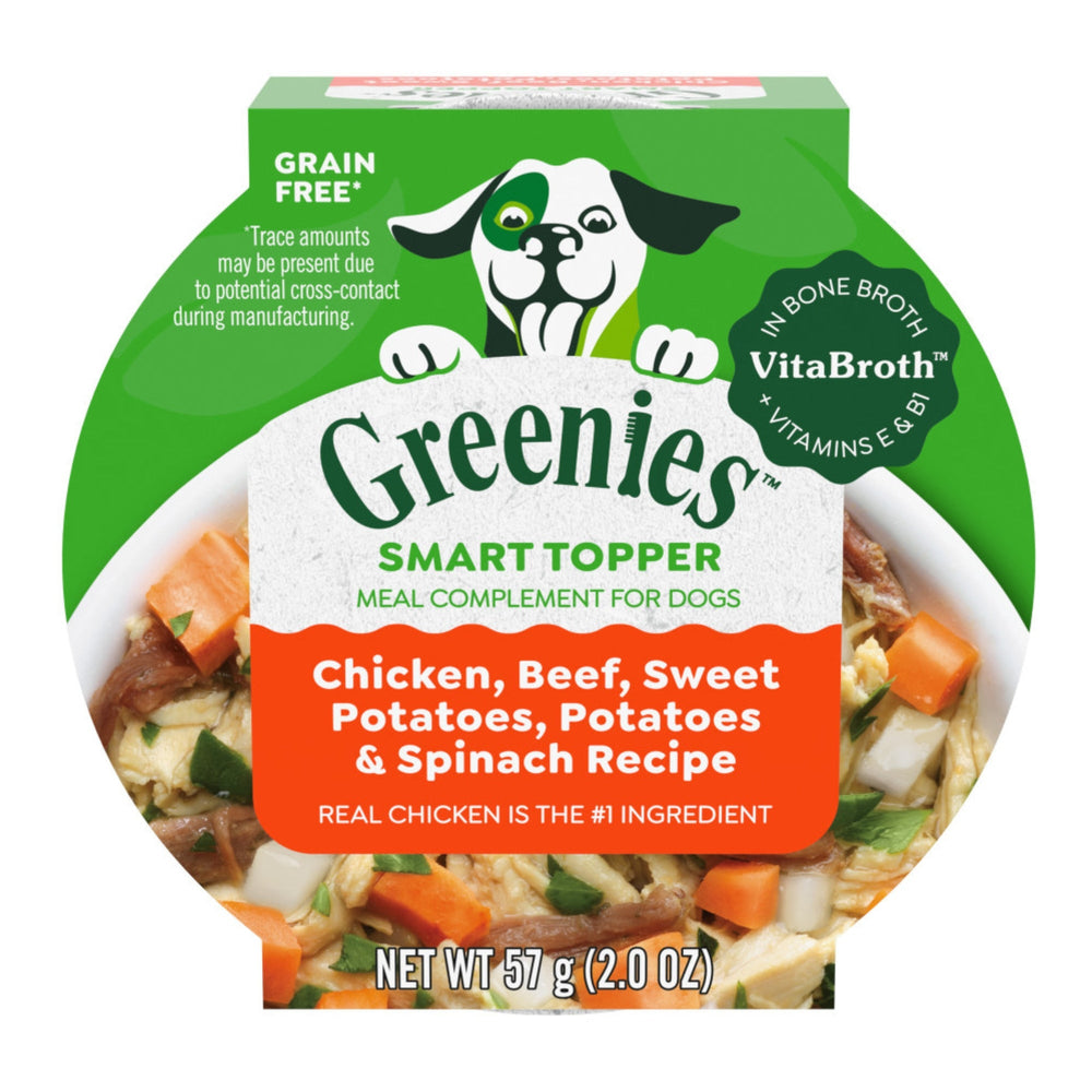 Greenies Smart Topper Grain-Free Meal Compliment for Dogs Chicken, Beef, Sweet Potato & Spinach, 10ea/2oz (Case of 10) for your Pet Dog with Pet Store X!